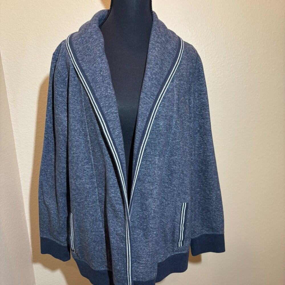 T for Talbots Navy Blue & White Jersey Jacket Leisure